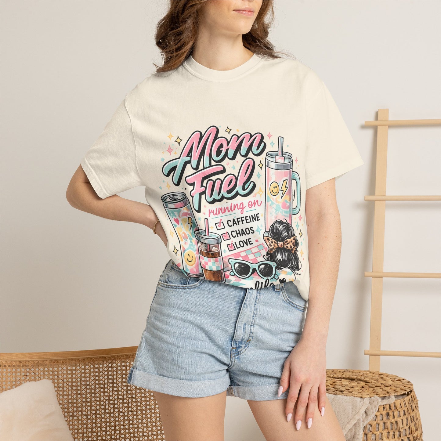 Mom Fuel T-Shirt — "Mom Mode On" Cute Caffeine & #momlife Graphic Tee