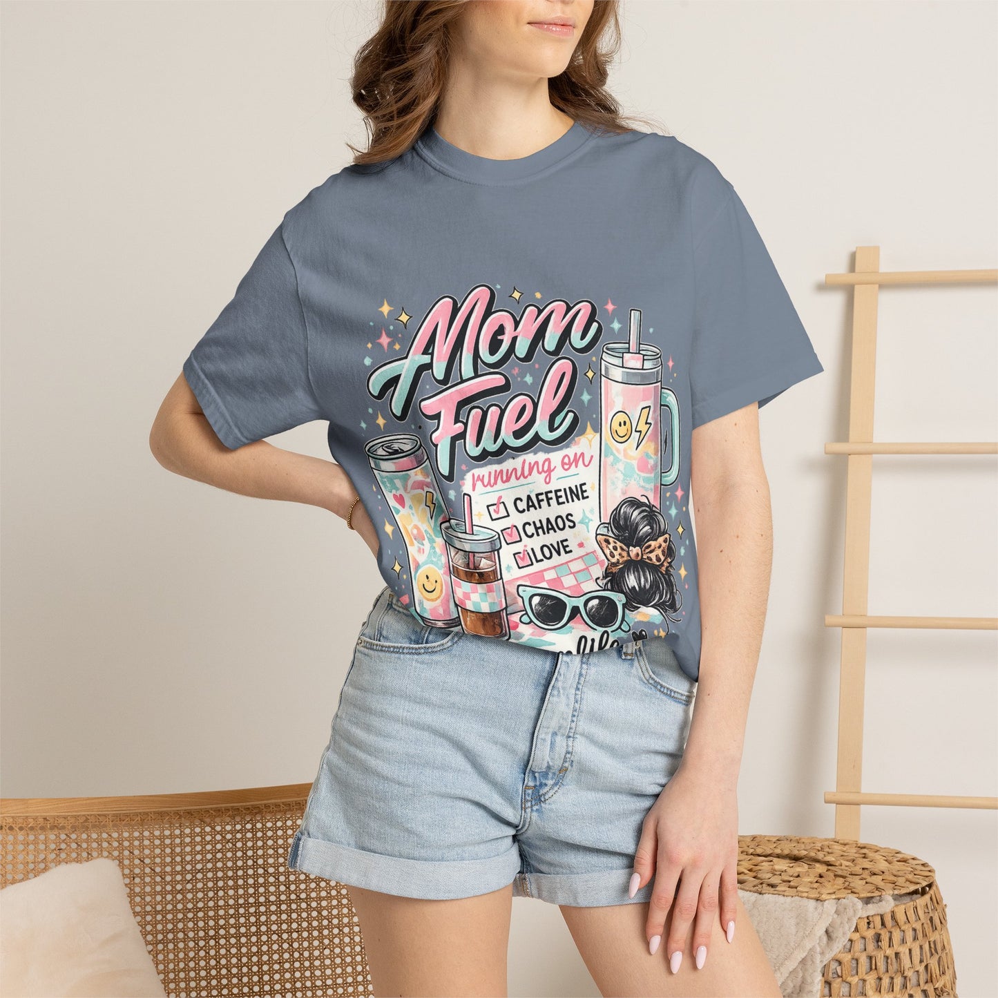 Mom Fuel T-Shirt — "Mom Mode On" Cute Caffeine & #momlife Graphic Tee