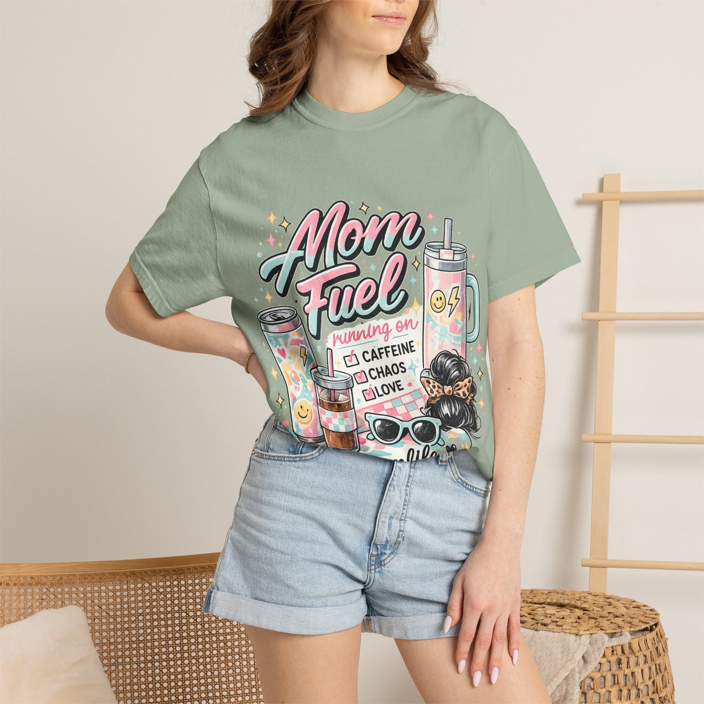 Mom Fuel T-Shirt — "Mom Mode On" Cute Caffeine & #momlife Graphic Tee