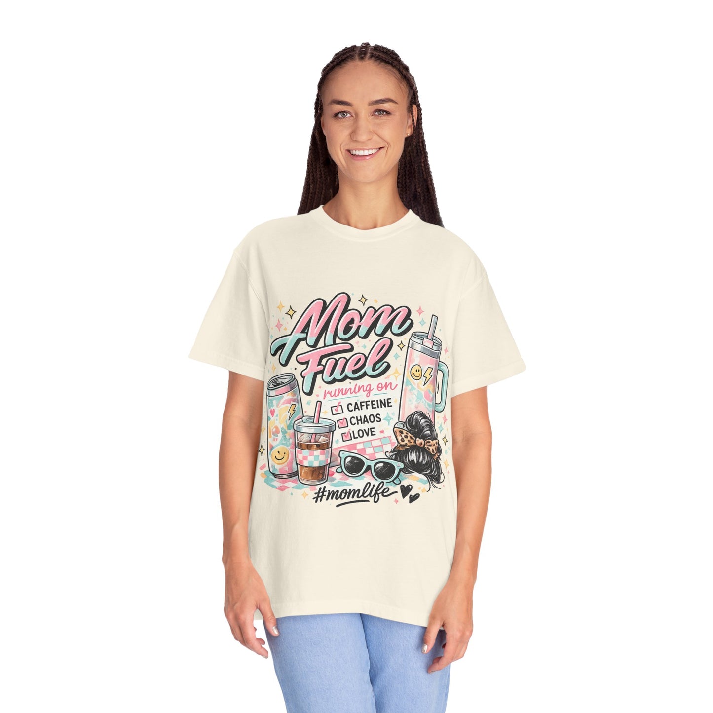 Mom Fuel T-Shirt — "Mom Mode On" Cute Caffeine & #momlife Graphic Tee