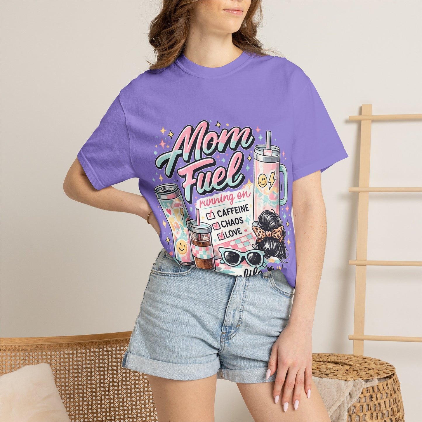 Mom Fuel T-Shirt — "Mom Mode On" Cute Caffeine & #momlife Graphic Tee