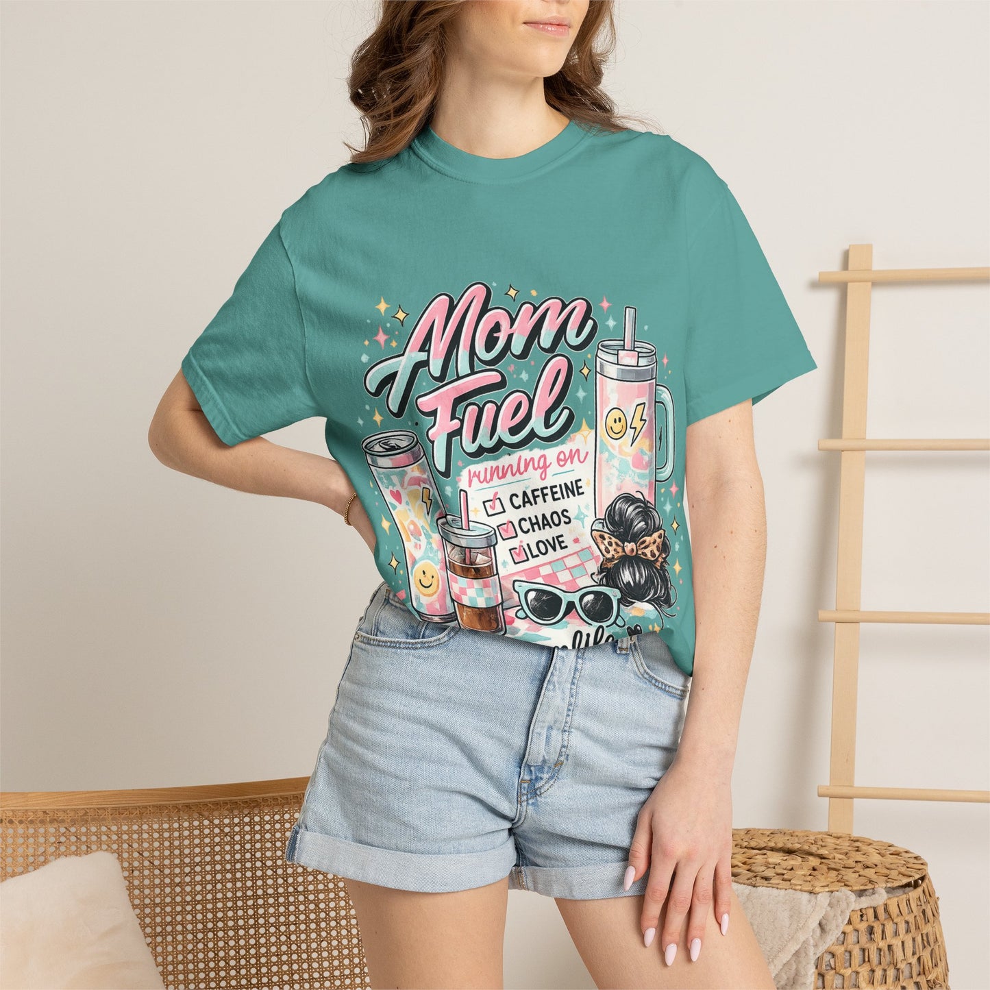 Mom Fuel T-Shirt — "Mom Mode On" Cute Caffeine & #momlife Graphic Tee